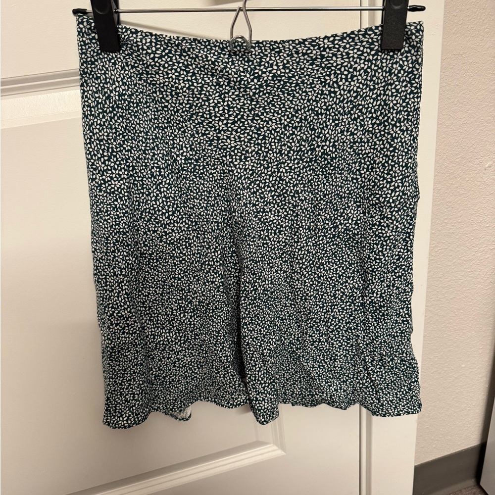 & Other Stories Teal and White floral mini Skirt